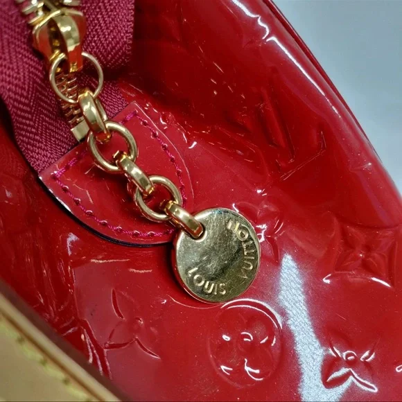 Authantic Louis Vuitton Red and Tan Satchel with Gold Accents - Picture 10 of 16